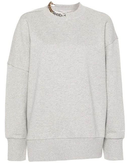 | Felpa in cotone biologico girocollo con catena | female | GRIGIO | S di Stella McCartney in White