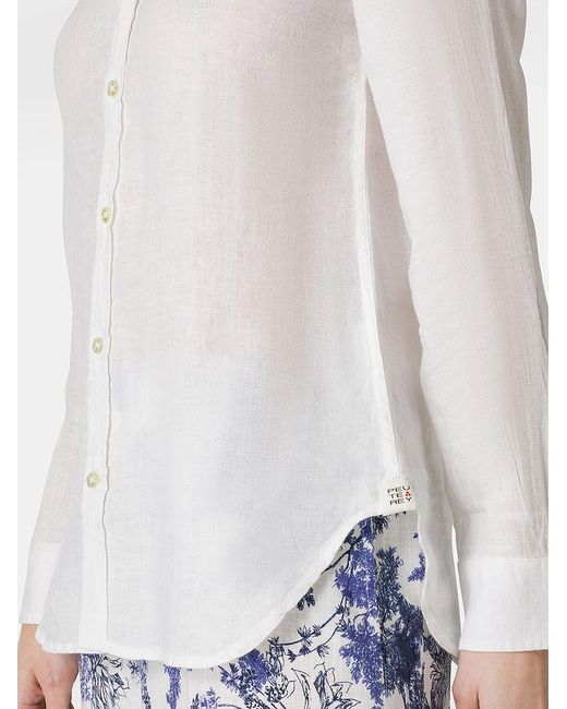 | Camcia Tamerice in lino con colletto alla coreana | female | BIANCO | XL di Peuterey in White