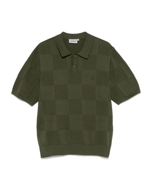 Carhartt Green Ss Checker Polo for men