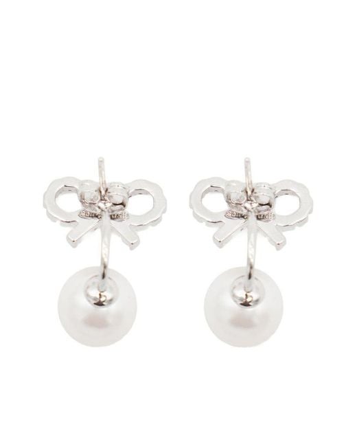 Self-Portrait White Pearl Drop Earrings