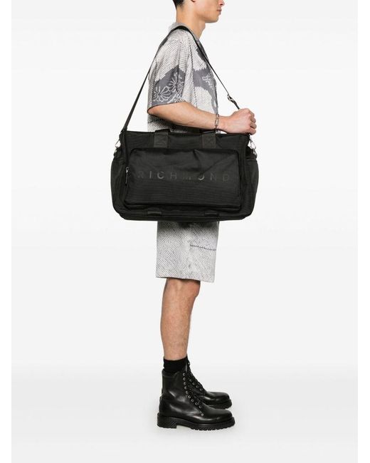 Borsa Da Viaggio Nera Con Tracolla di John Richmond in Black da Uomo