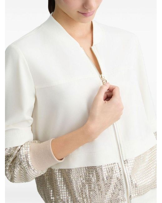 Bomber Con Paillettes di Liu Jo in White
