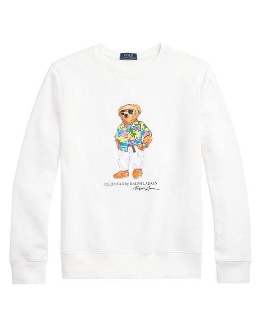 | Felpa stampa Teddy Bear | male | BIANCO | S di Polo Ralph Lauren in White da Uomo