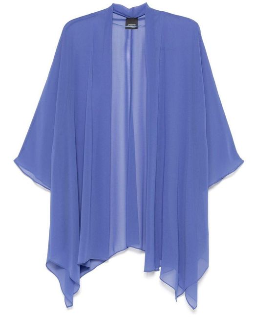 Marina Rinaldi Blue 'Umberta' Open Blouse Semi-Trasparent