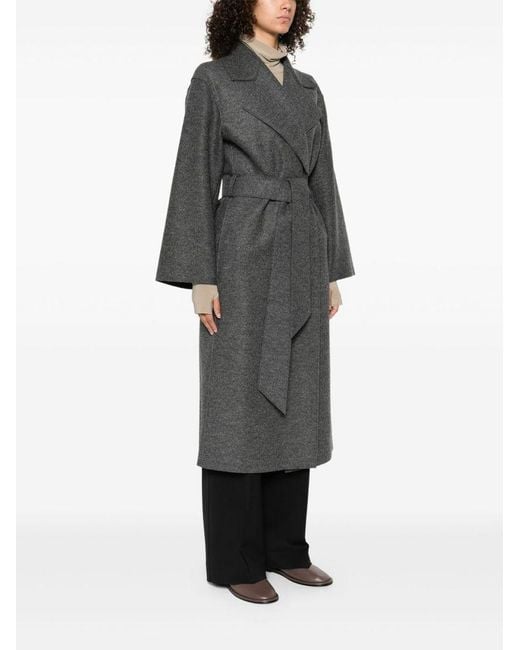 Harris Wharf London Gray Virgin Wool Coat With Belt