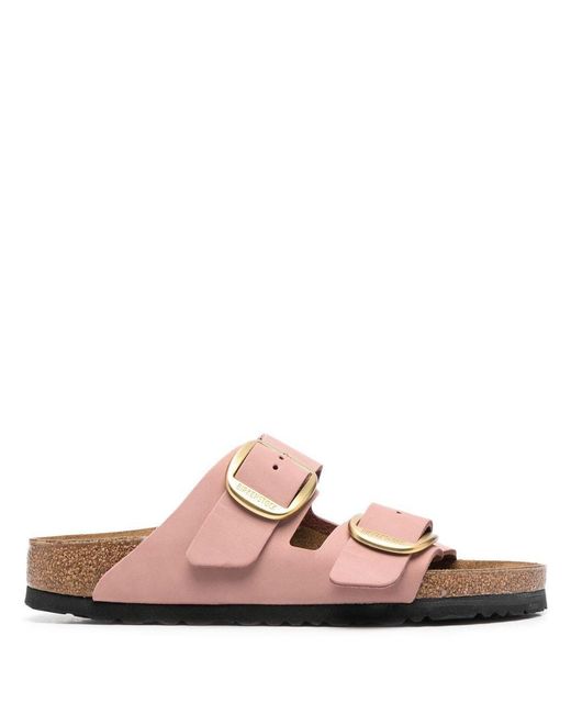 Sandali 'arizona' con fibbia color oro in pelle di Birkenstock in Pink
