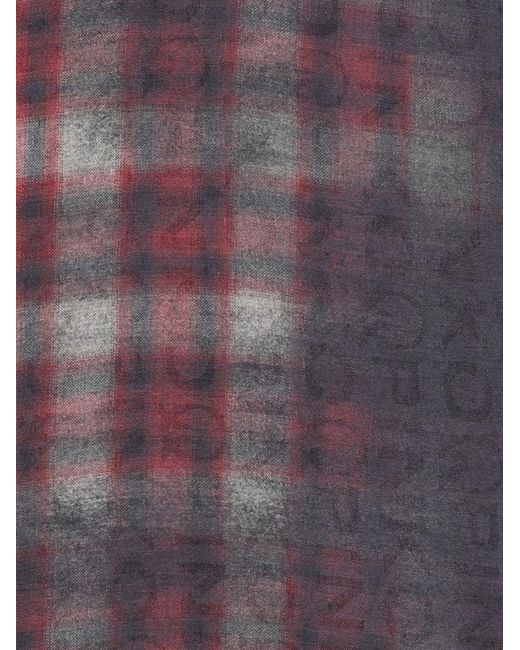 Sciarpa Foulard Rueda A Quadri Rossi Con Sfumature di Pinko in Purple