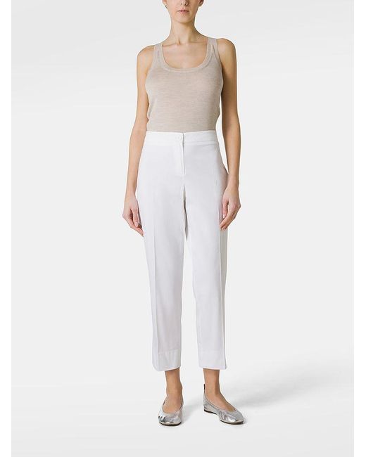 | Pantaloni Orel in raso di cotone linea slim | female | BIANCO | 23 di Marina Rinaldi in White