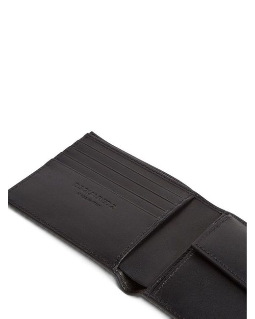DSquared² Black Bi-Fold Wallet With Logo for men