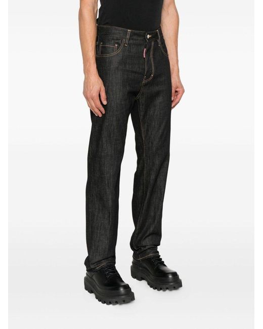 DSquared² Gray Cotton Jeans With Contrast Stitching for men
