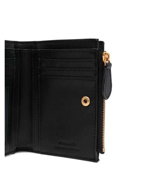 Pinko Black Calf Leather 'Compact' Wallet