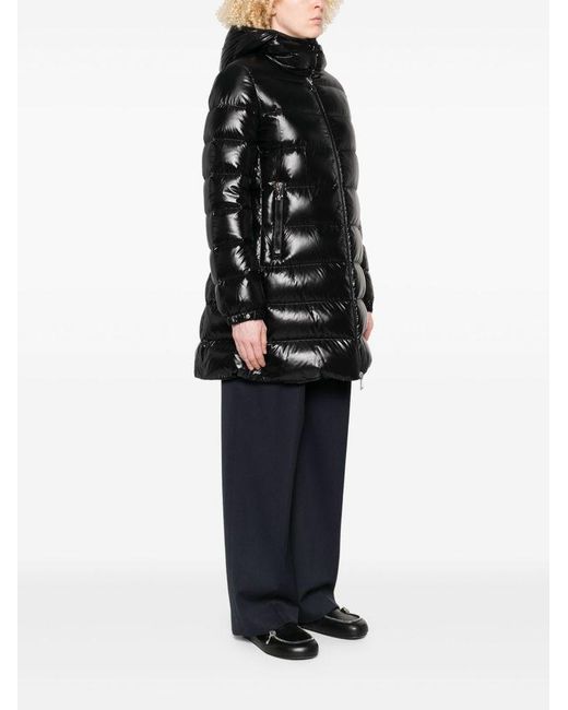 Moncler Black 'Courcelles' Long Down Jacket