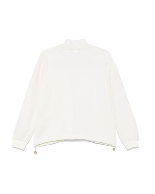 Felpa Bianca Con Chiusura A Zip di Liu Jo in White