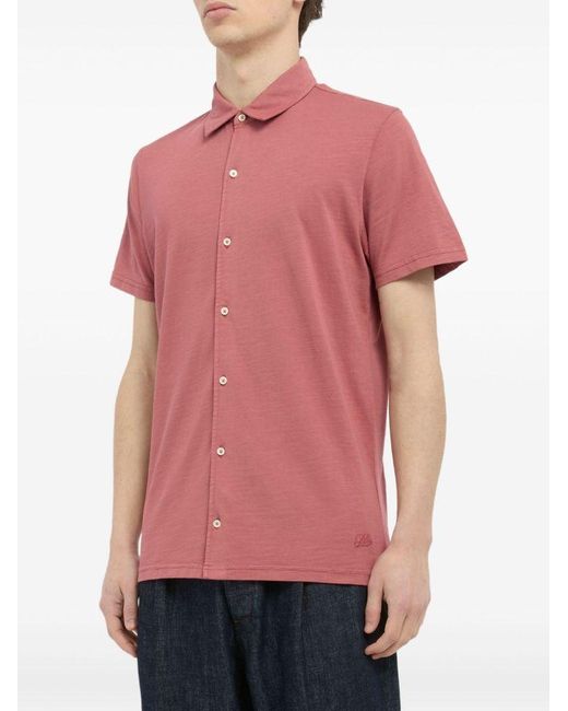 Camicia 'Nassau' Rossa A Maniche Corte di Bl'ker in Pink da Uomo