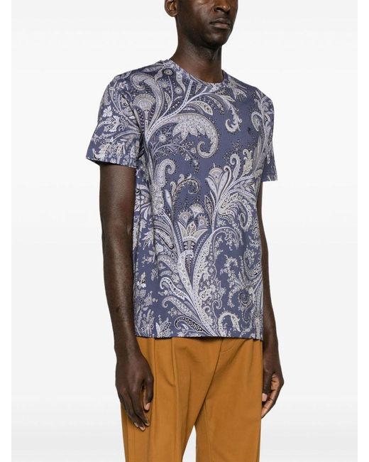 | T-shirt stampa paisley | male | BLU | XL di Etro in Blue da Uomo