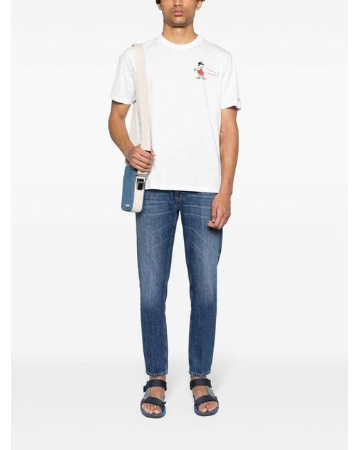 | T-shirt in cotone con stampa paperone | male | BIANCO | XL di Mc2 Saint Barth in White da Uomo