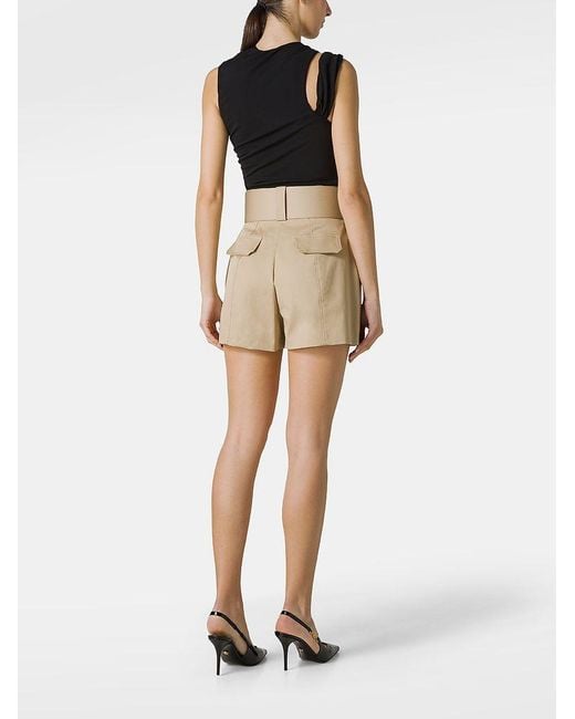 | Shorts in cotone stretch con cintura | female | BEIGE | 44 di Elisabetta Franchi in Natural