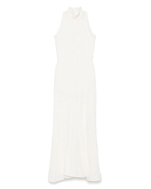 Abito Lungo Con Effetto Stropicciato di MSGM in White