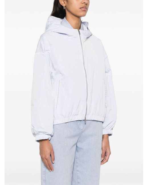 Bomber Con Cappuccio di Peserico in White