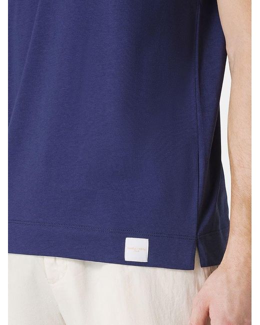 | T-shirt girocollo a maniche corte in cotone | male | BLU | XL di Daniele Fiesoli in Blue da Uomo