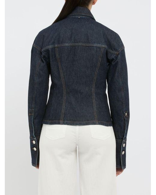 【送料&関税込】SportMax gange Blue Denim Jacket Sportmax Denim Gange Jacket in Blue | Lyst