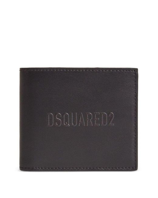 DSquared² Black Bi-Fold Wallet With Logo for men