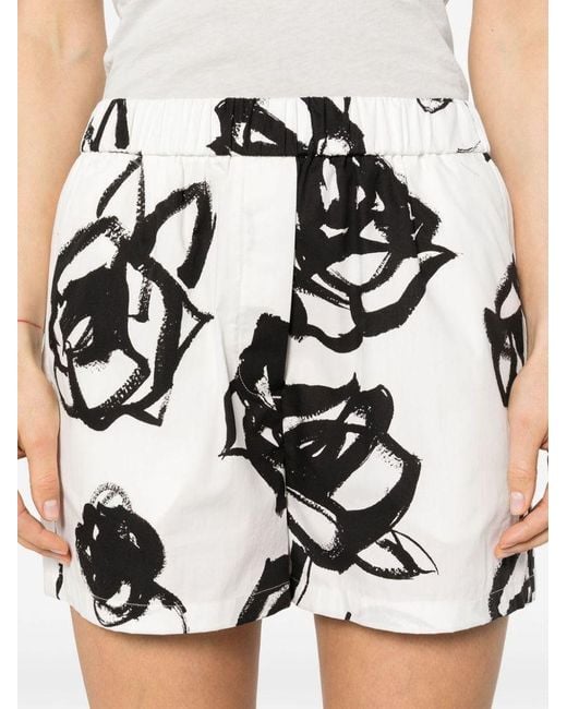 | Shorts in cotone con stampa a fiori | female | BIANCO | 42 di MSGM in White