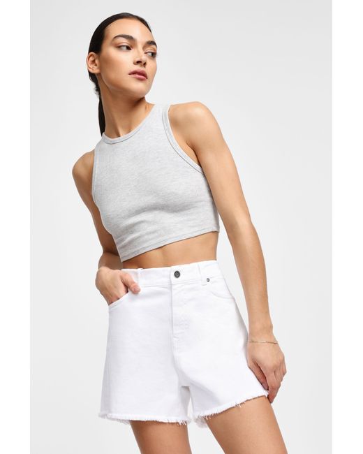 Shorts A Vita Alta Con Orlo Sfrangiato di Dixie in White