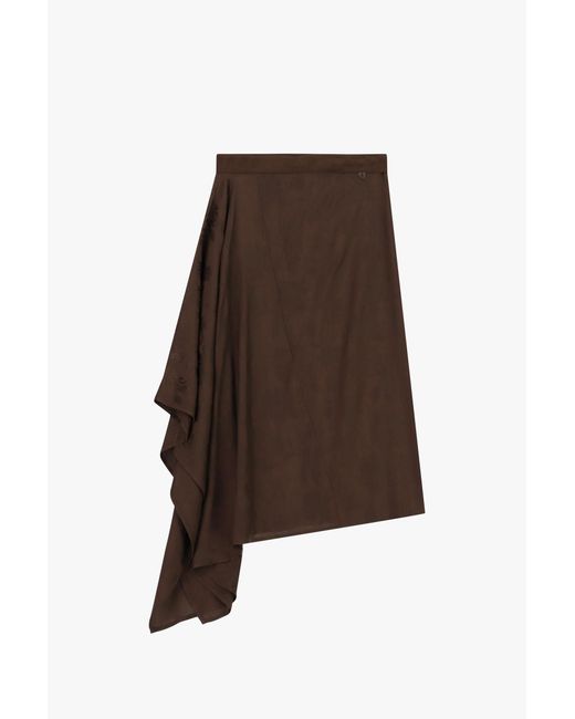 Jupe Asymétrique Taille Haute À Drapé Dixie en coloris Brown