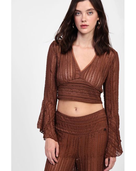 Top A Righe Con Maniche Lunghe di Dixie in Brown
