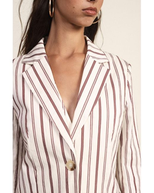 Blazer Rayé Avec Poches Frontales Et Fermeture À Boutons Dixie en coloris Natural