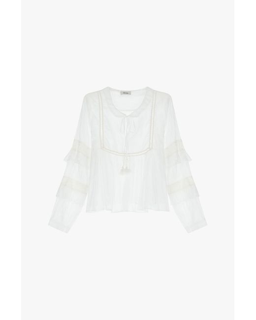 Camicia Con Colletto E Maniche Lunghe di Dixie in White