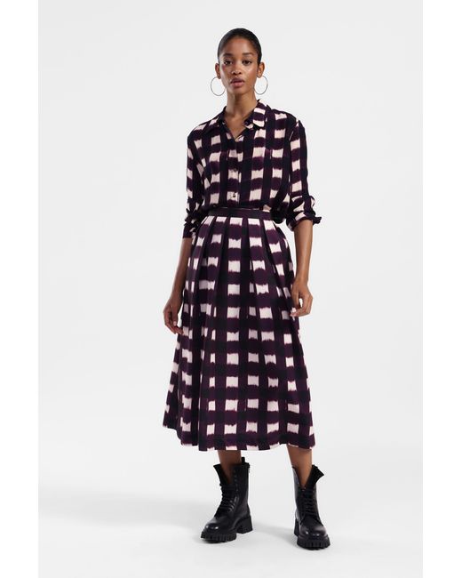 Jupe Midi Imprimée À Taille Haute Dixie en coloris White