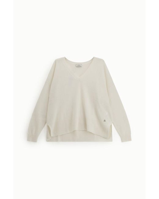 Maglione Girocollo Ampio Con Maniche Lunghe di Dixie in White