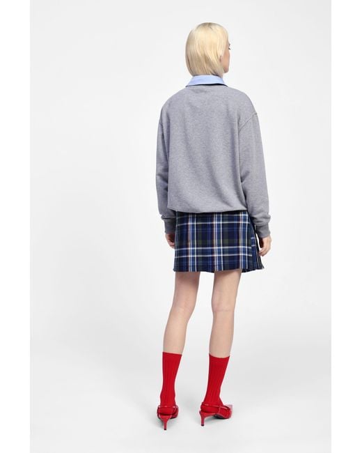 Minigonna Tartan A Pieghe di Dixie in Blue