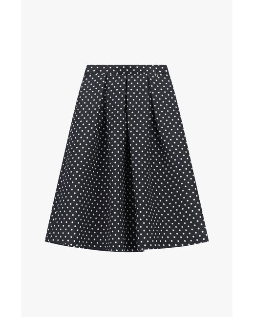 Jupe Midi À Plis Taille Haute Pois Dixie en coloris Black