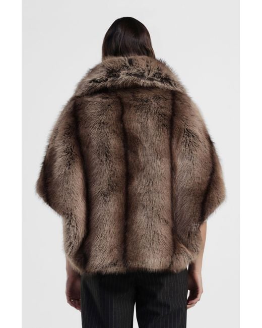 Outer Jacket Eco-Fur Corta Con Zip E Cappuccio di Dixie in Multicolor