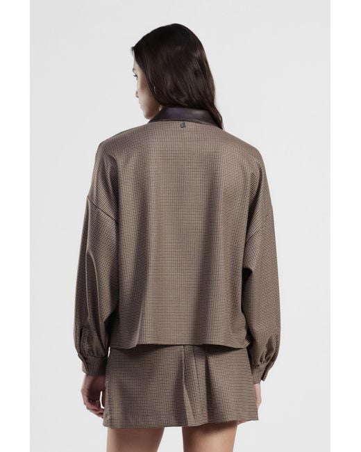 Camicia A Quadretti Con Colletto A Contrasto di Dixie in Natural
