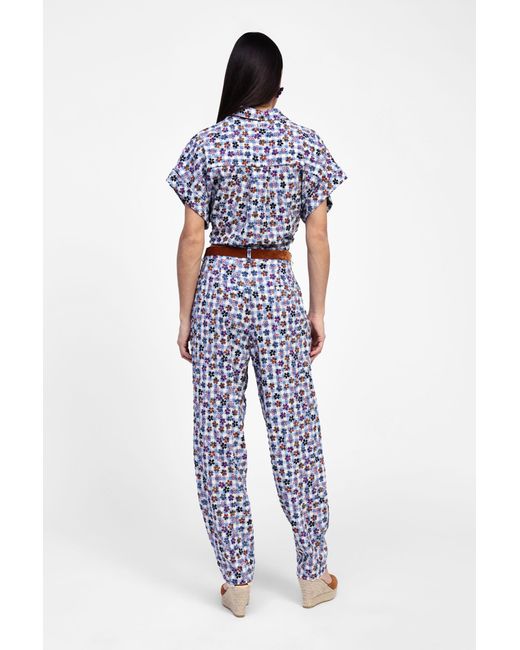 Pantalon Imprimé Taille Haute Dixie en coloris Blue
