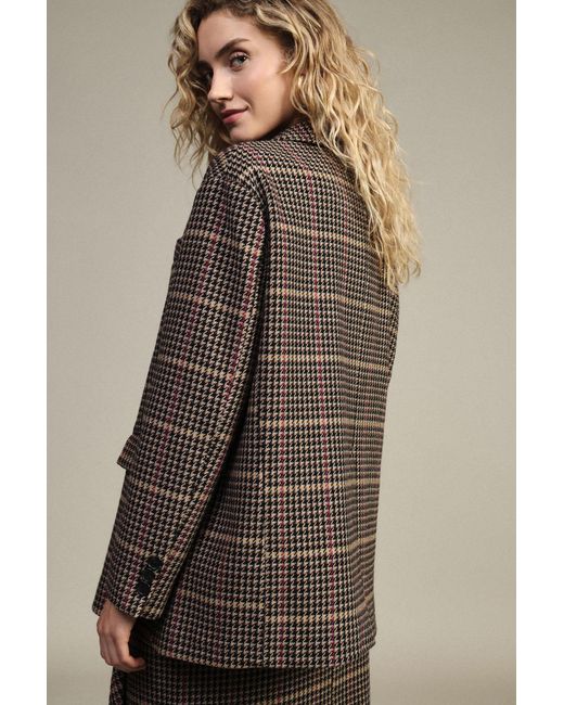 Blazer À Carreaux Avec Poches Plaquées Et Boutons Dixie en coloris Brown