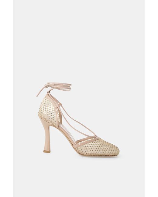Décolleté A Rete Con Tacco E Strass di Dixie in White