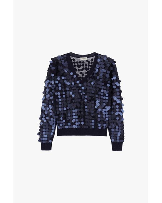 Maglione Con Paillettes A Maniche Lunghe di Dixie in Blue