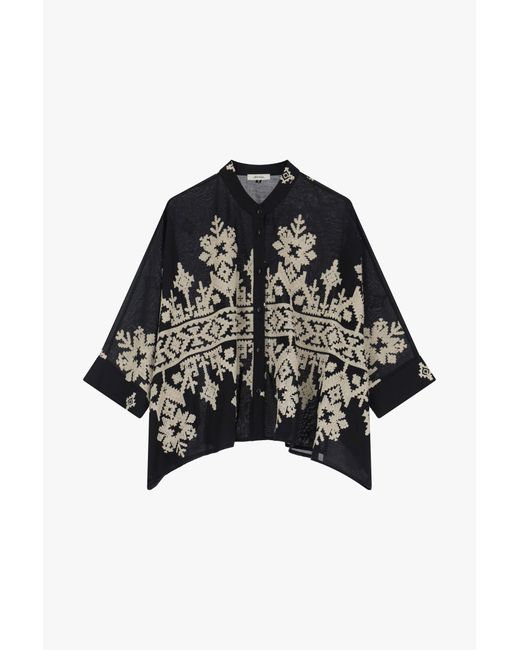 Camicia Con Stampa E Maniche 3/4 di Dixie in Black