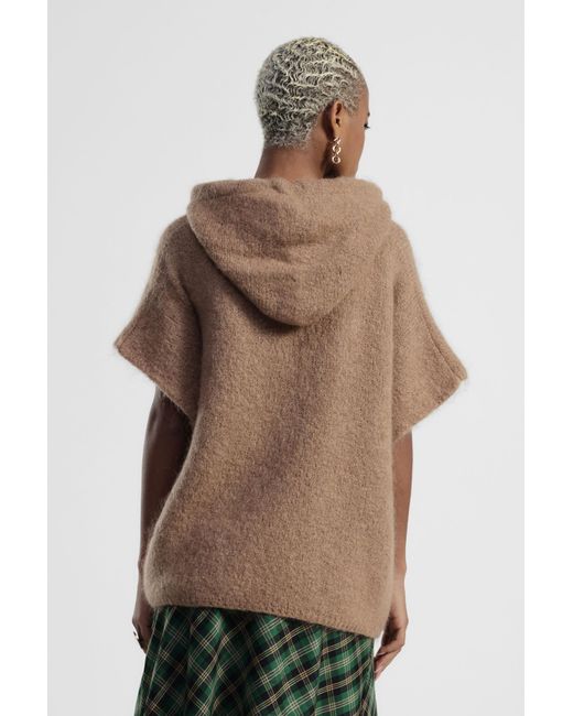 Poncho Maille À Capuche Et Cordon Dixie en coloris Natural