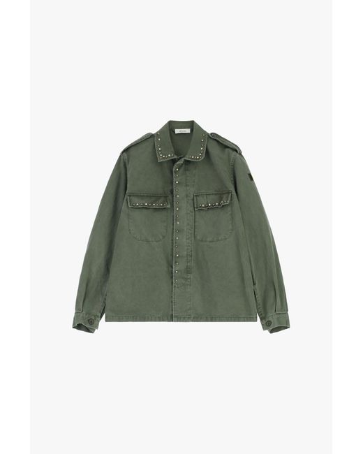 Giacca Camicia Con Borchie E Spalline Decorative di Dixie in Green