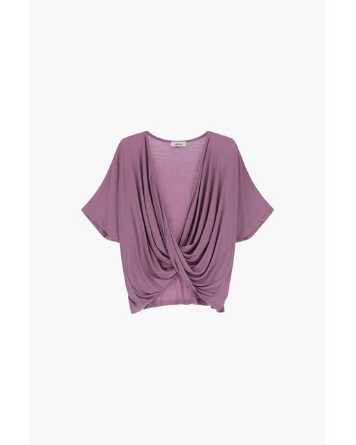 T-Shirt À Manches Courtes Et Col En V Dixie en coloris Purple