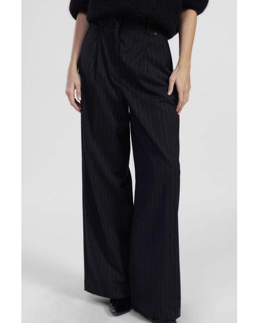 Pantaloni Palazzo A Vita Alta Gamba Ampia di Dixie in Black