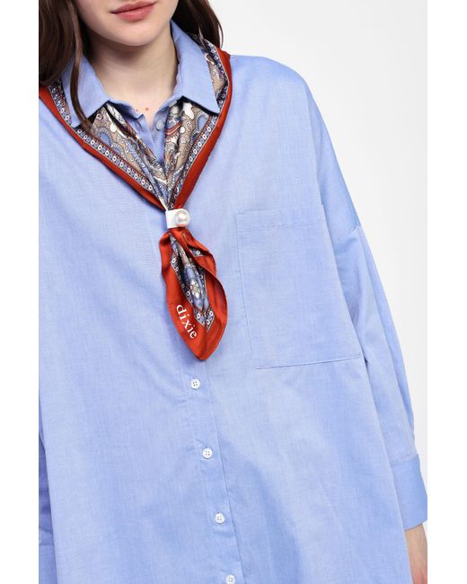 Camicia Oversize Con Foulard di Dixie in Blue
