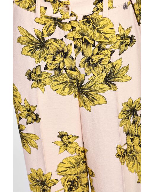 Pantaloni Ampia Stampa Floreale di Dixie in Metallic