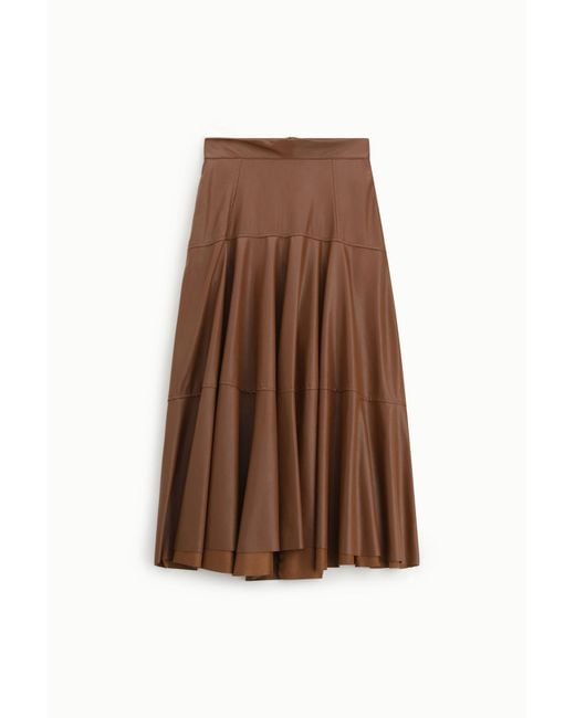 Gonna Lunga A Vita Alta Con Pannelli Cuciti di Dixie in Brown
